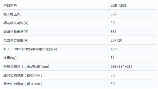 918博天堂数字化等离子切割+碳弧气刨两用机LGB 120B整机参数